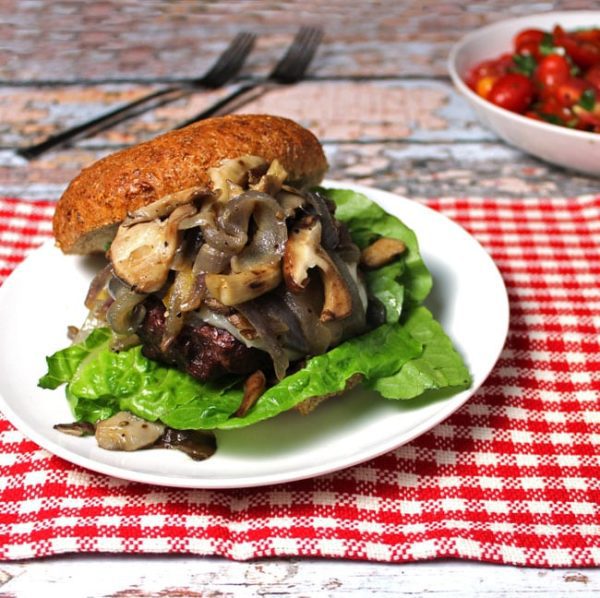 Burger With Caramelized Onions And Mushrooms My Nourished Home