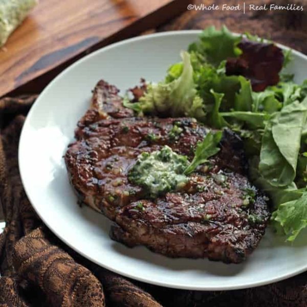 Ribeye With Garlic Shallot Compound Butter My Nourished Home 