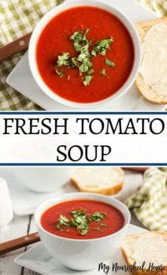 Fresh Tomato Soup from Garden Tomatoes | My Nourished Home