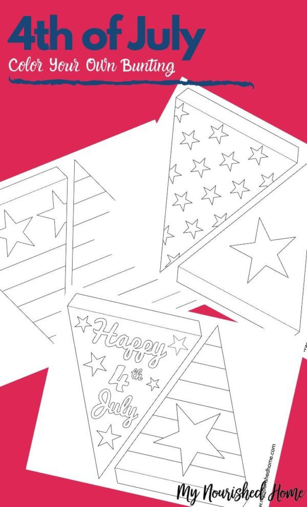 4th of July Color Your Own Bunting | My Nourished Home