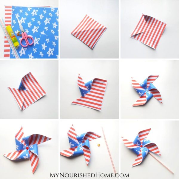 Patriotic Pinwheel Craft For Kids | My Nourished Home