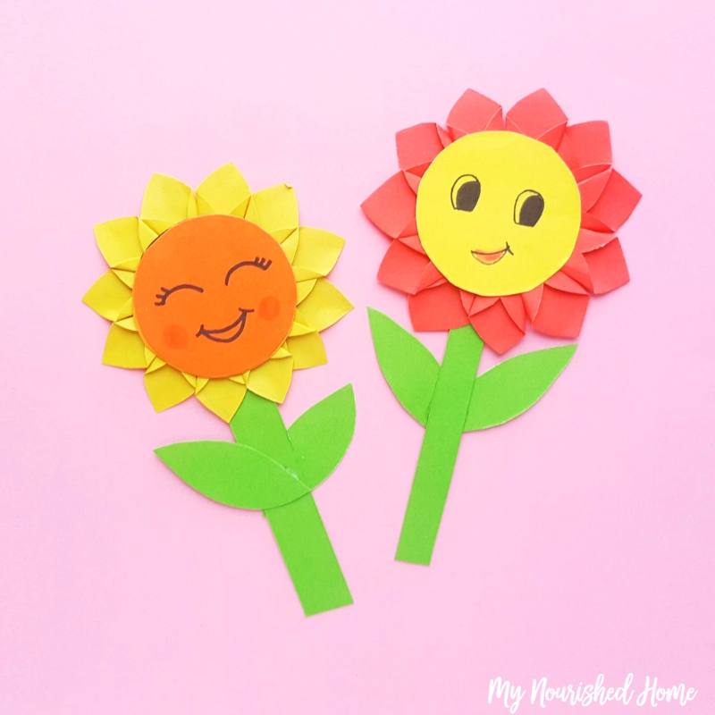 Paper Sunflower Craft for Kids | My Nourished Home