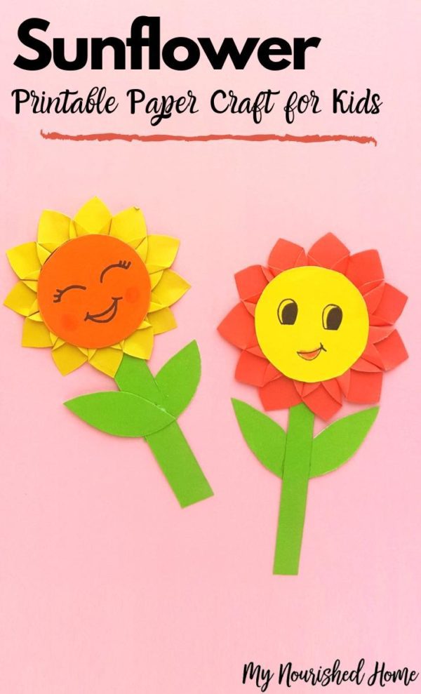 Paper Sunflower Craft for Kids | My Nourished Home