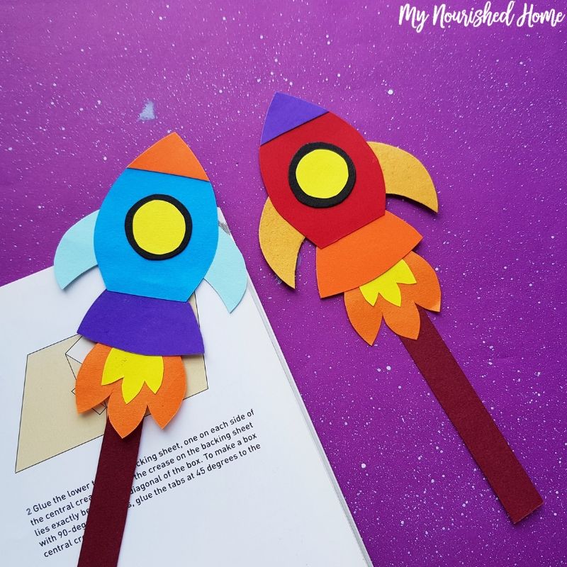 Paper Rocket Bookmark Craft For Kids My Nourished Home