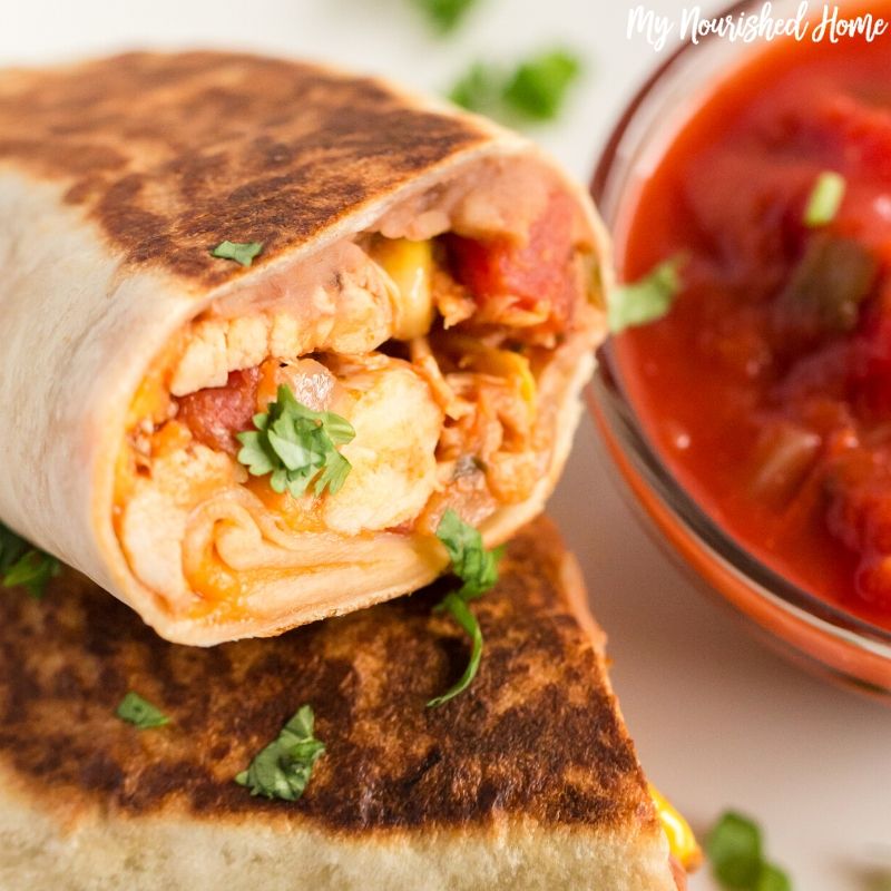 15 Minute Chicken Burrito Recipe | My Nourished Home