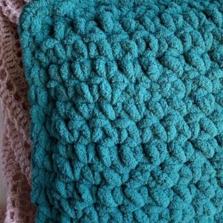 Blue Crochet Pillow