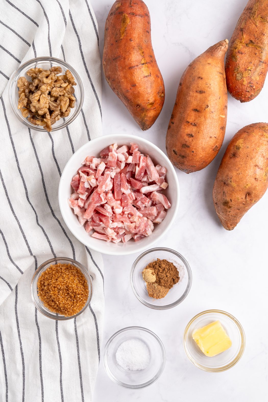 Ingredients for gluten free sweet potato casserole